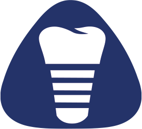 Symbol modrého zuba na tmavomodrom pozadí v tvare kvapky
